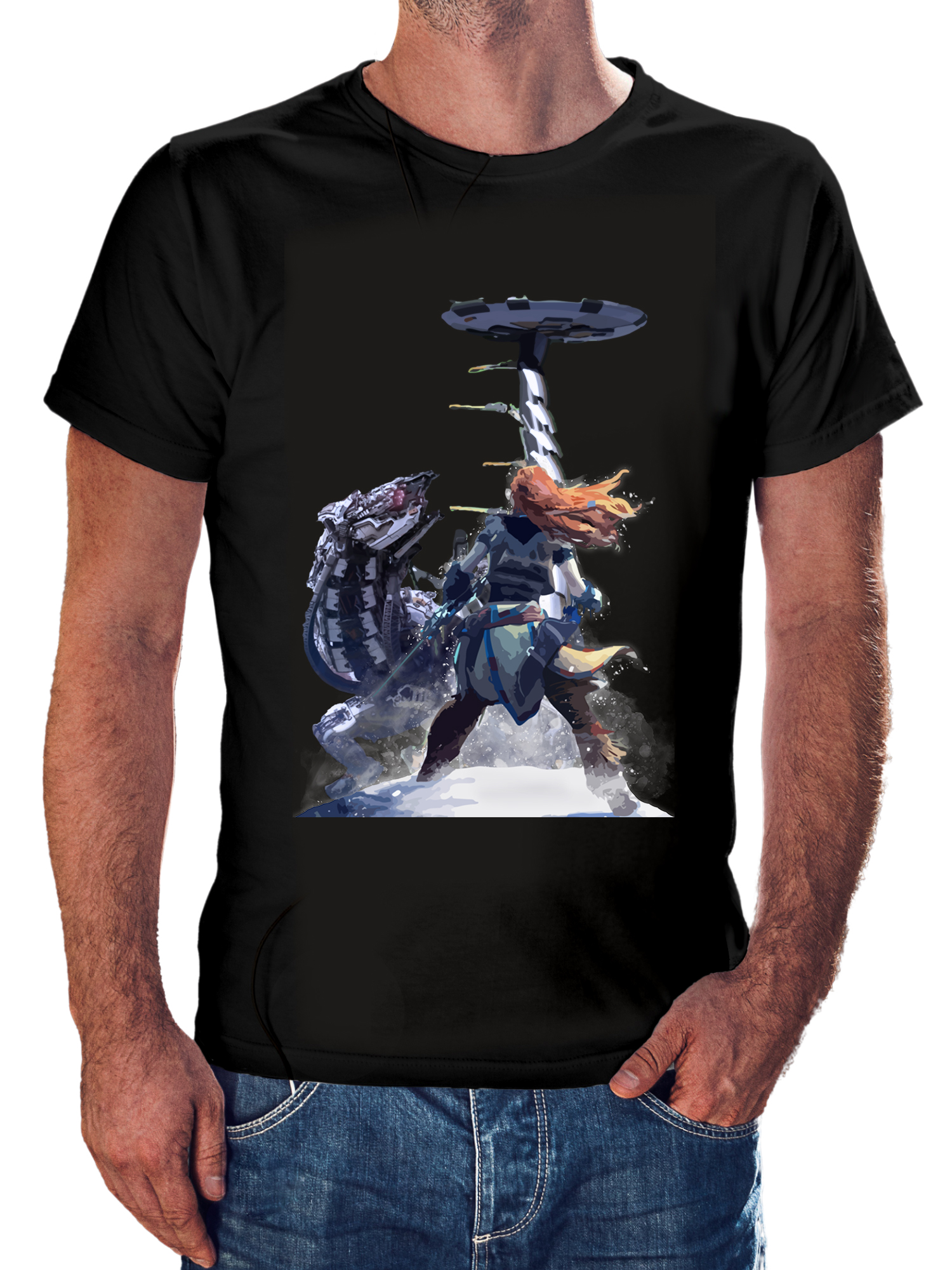 Horizon Black model horizon gaming tshirt india