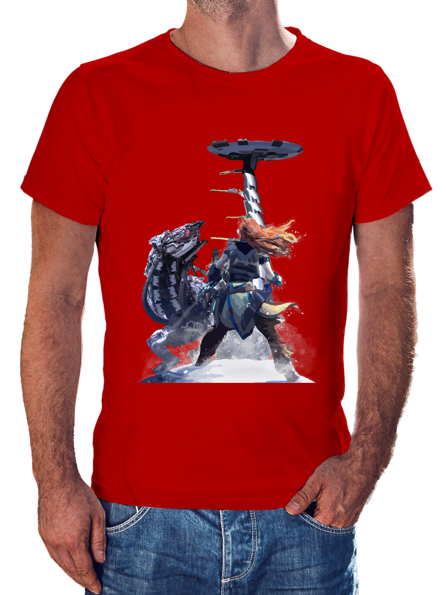 horizon red model horizon gaming tshirt india