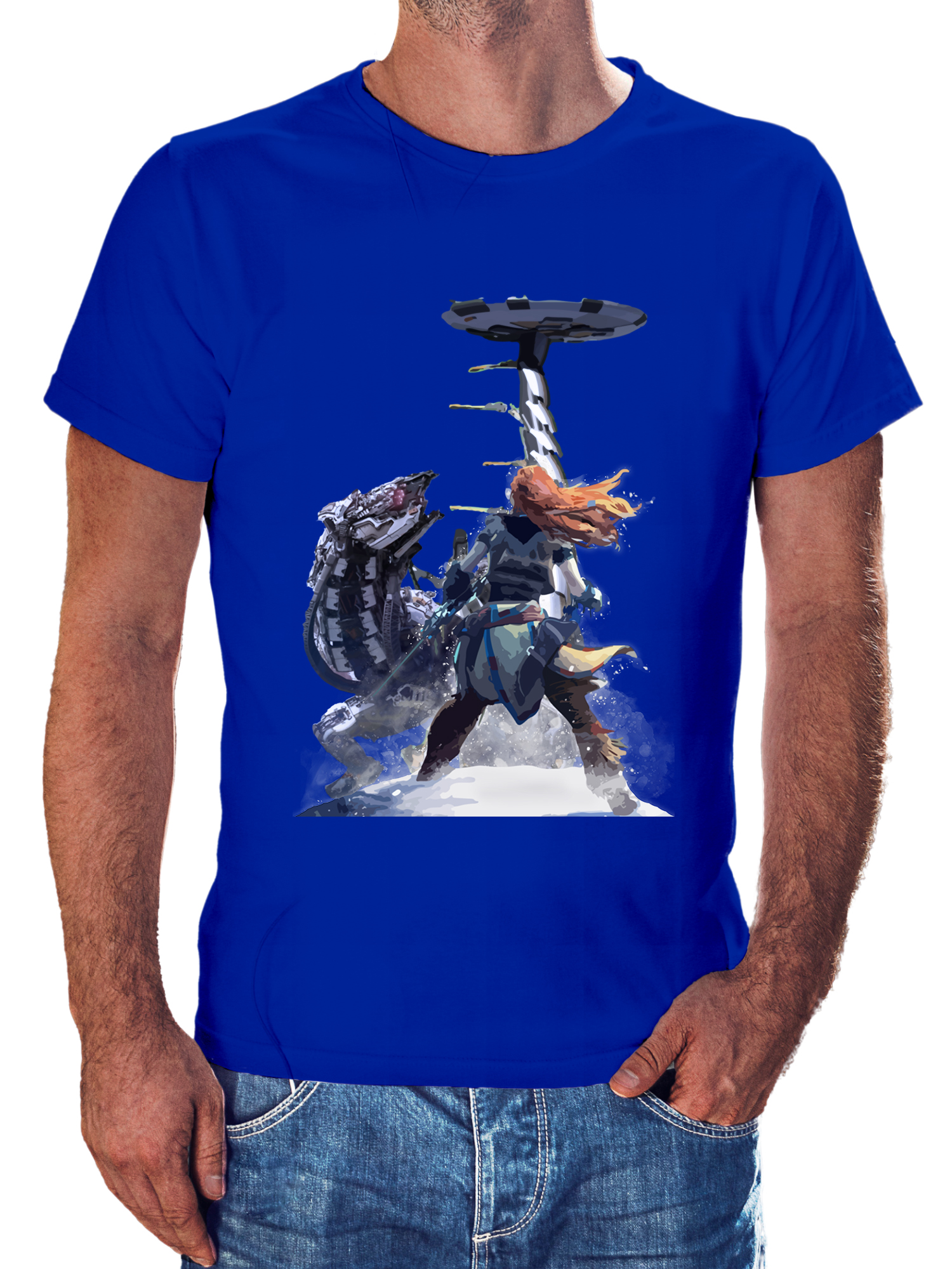 horizon royal blue model horizon gaming tshirt india
