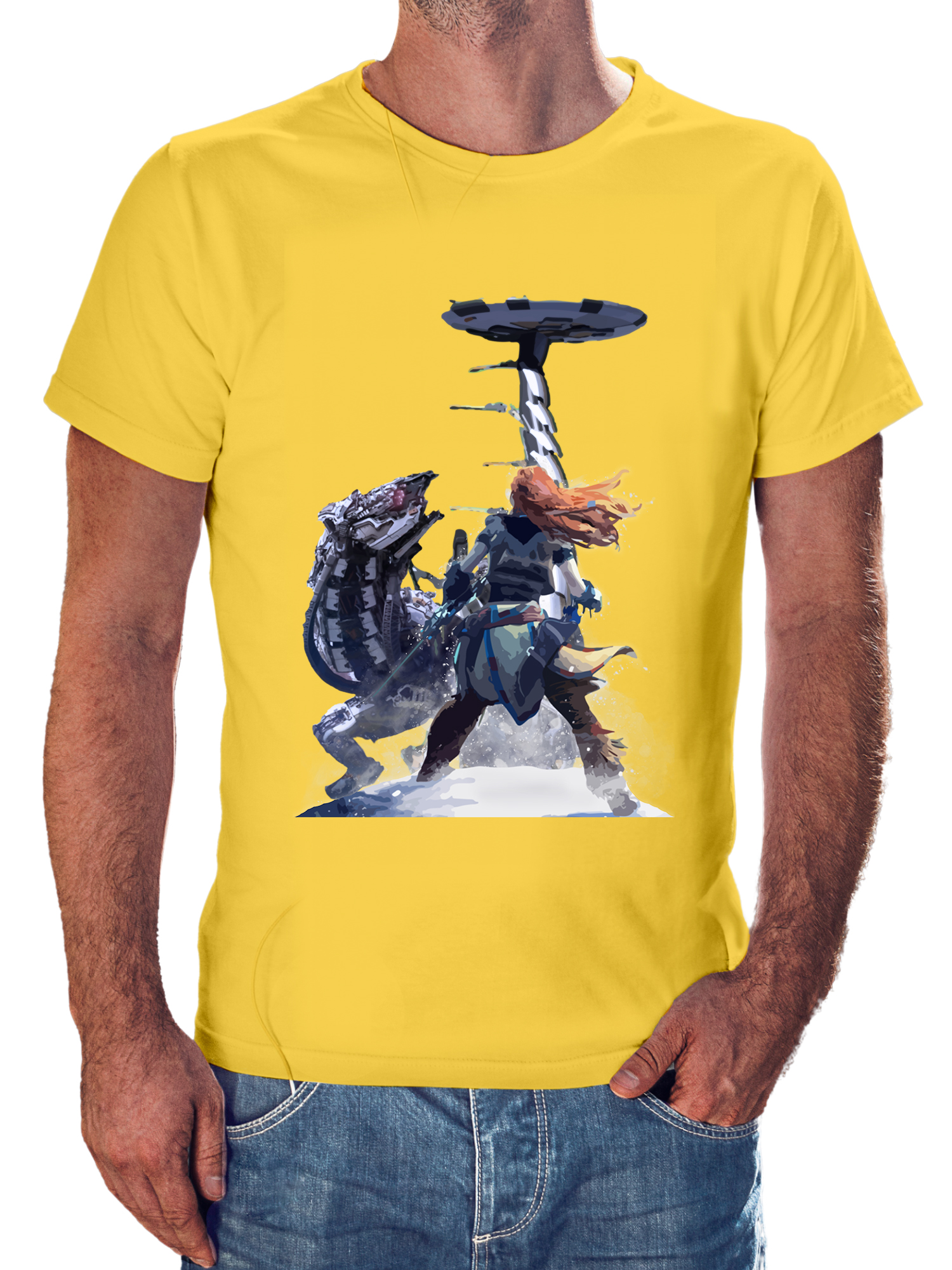 horizon yellow model horizon gaming tshirt india