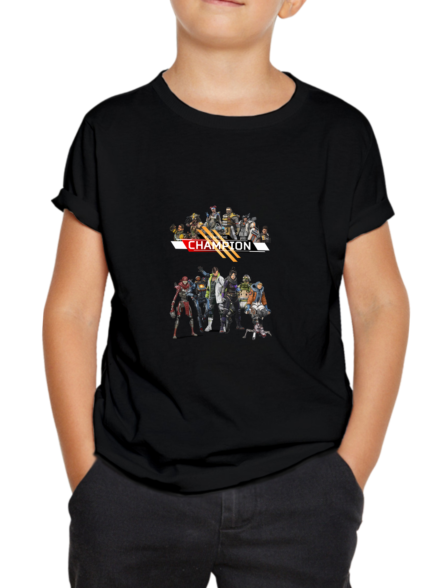 AL champion black apex legends champion kids tshirt