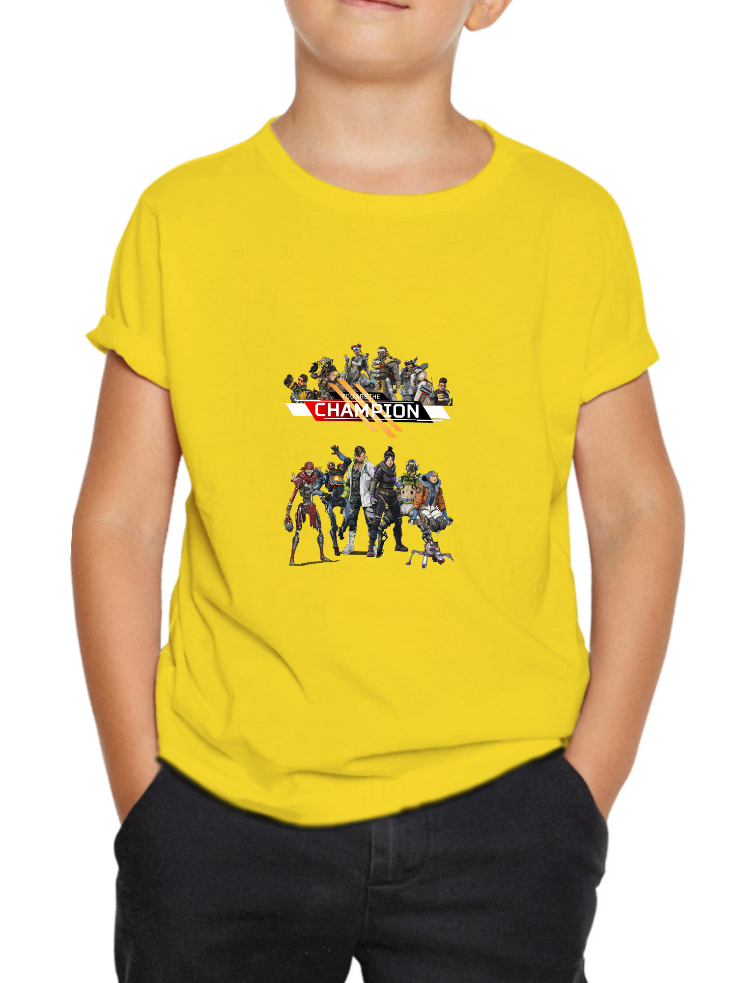 AL champion yellow apex legends champion kids tshirt