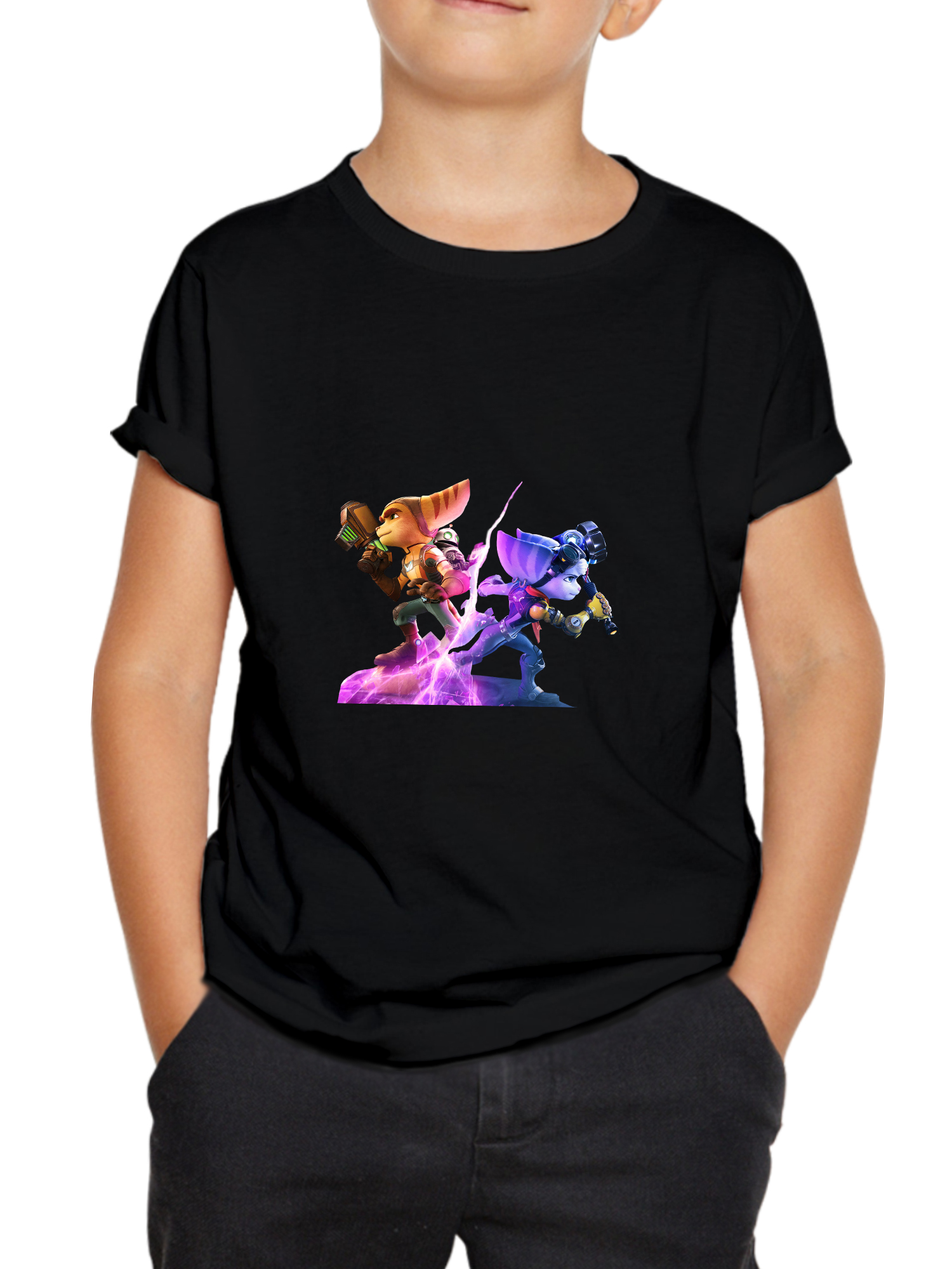 RnC black ratchet and clank kids tshirt