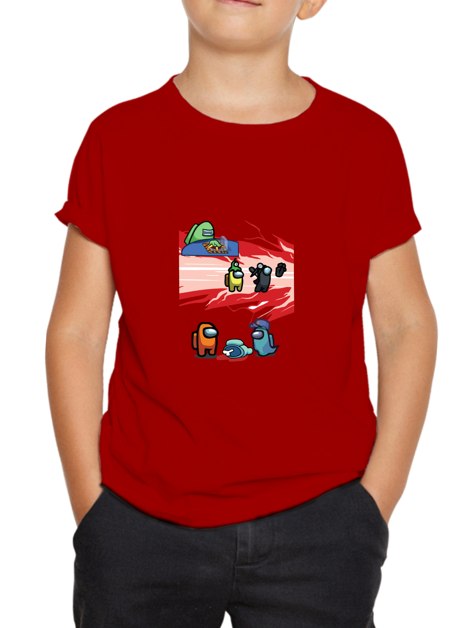 among us 2 red among us kids tshirt