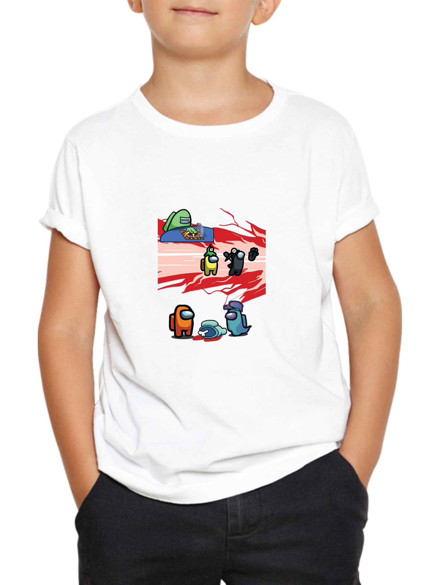among us 2 white among us kids tshirt