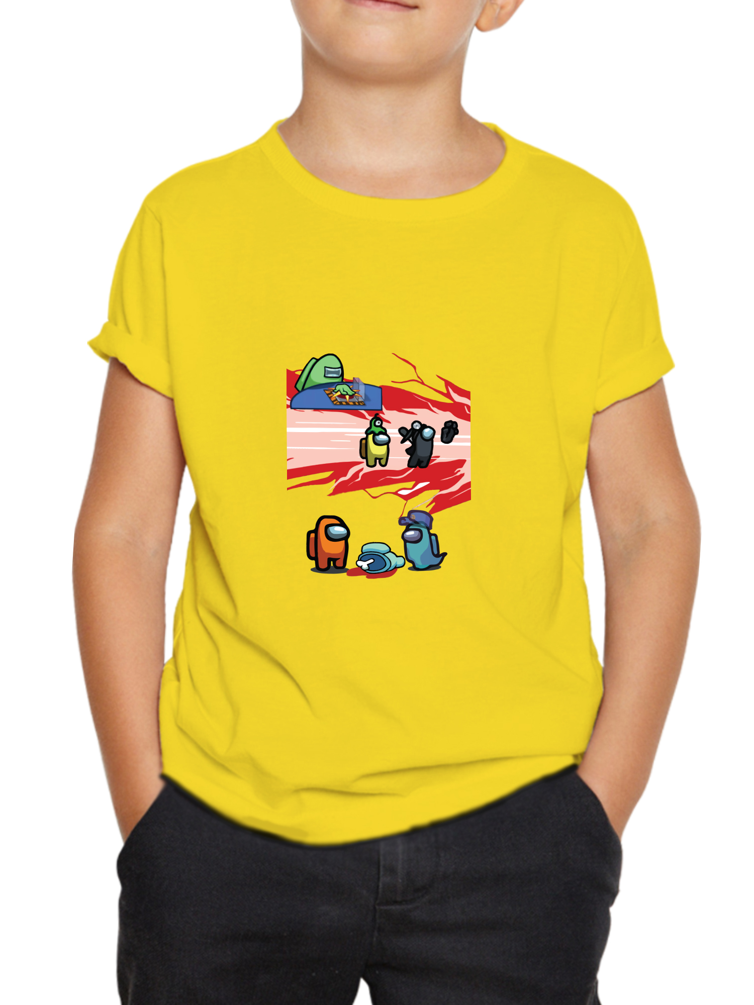among us 2 yellow among us kids tshirt