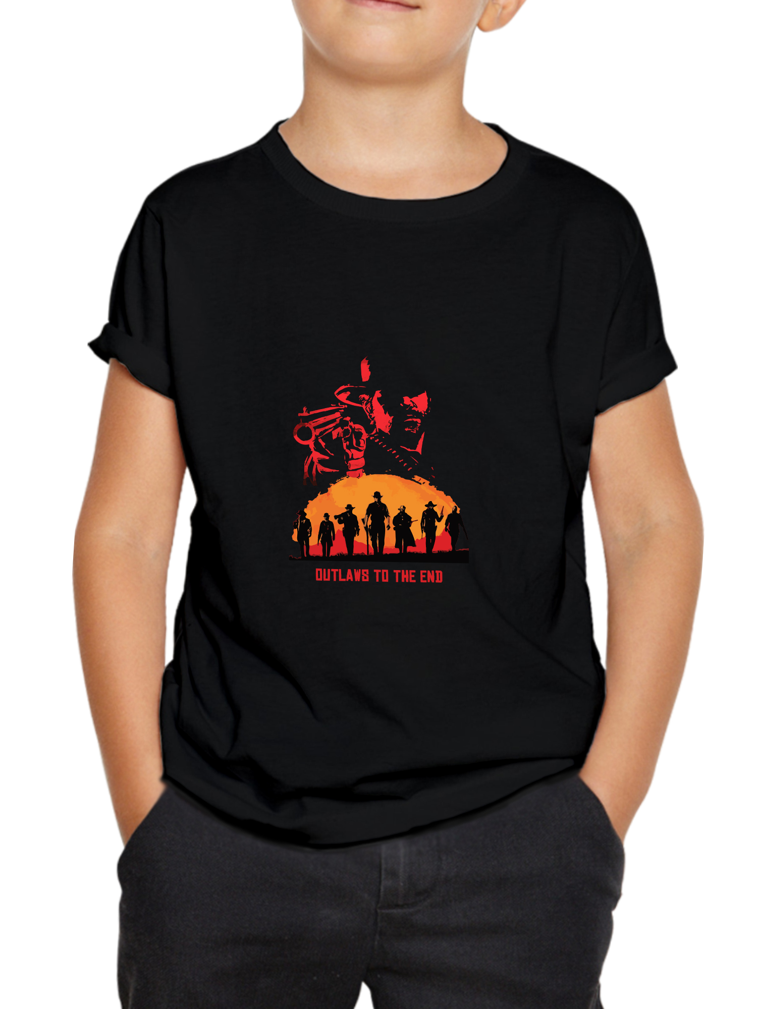 rdr black red dead redemption kids tshirt