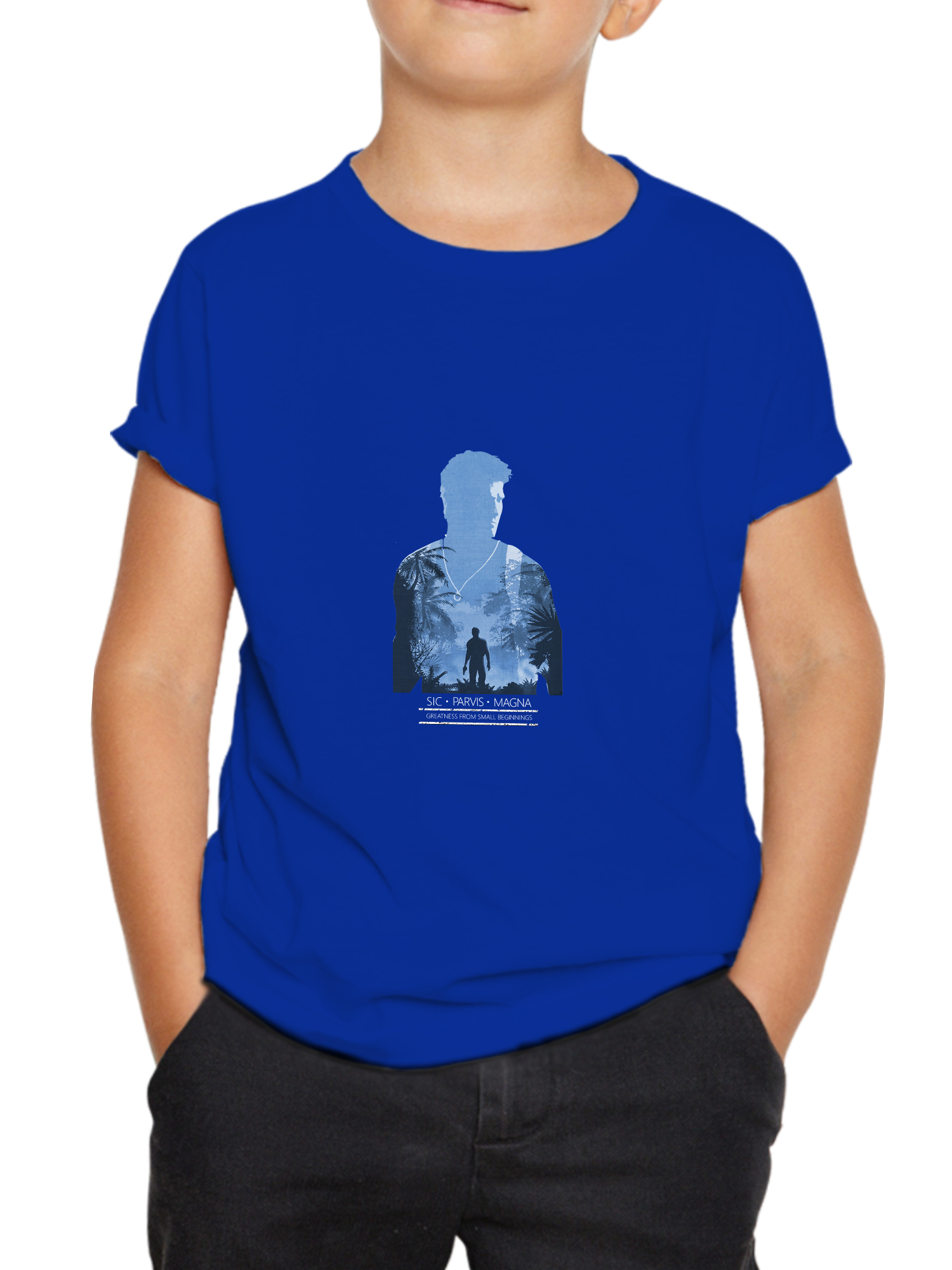 uncharted royal blue uncharted kids tshirt